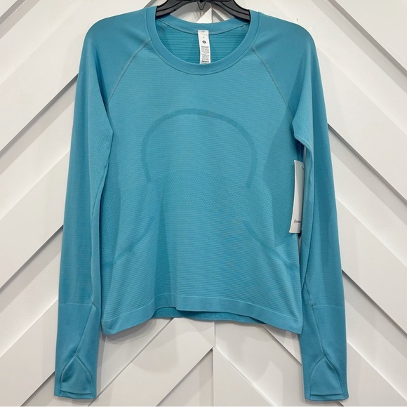 NWT Lululemon Swiftly Tech Long Sleeve Shirt In Washed Blue Size 8 - Picture 1 of 6